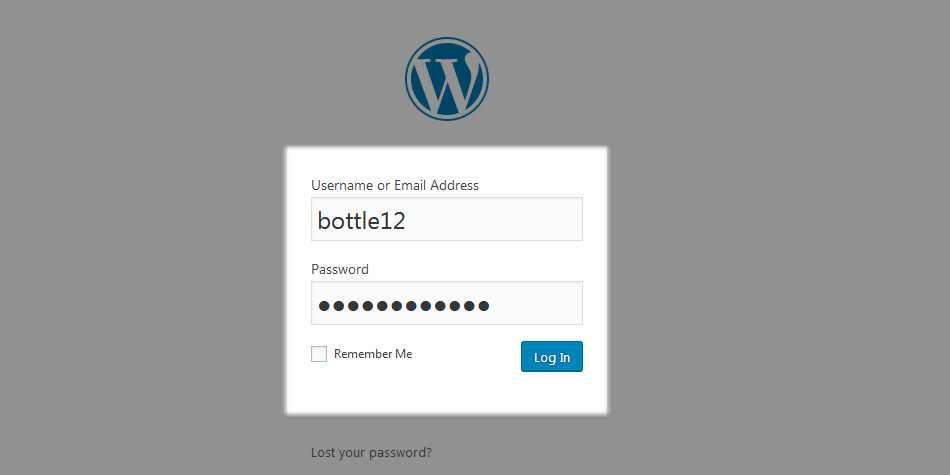 Halaman login WordPress di localhost XAMPP