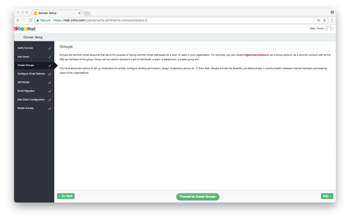 Grouping email di Zoho Mail