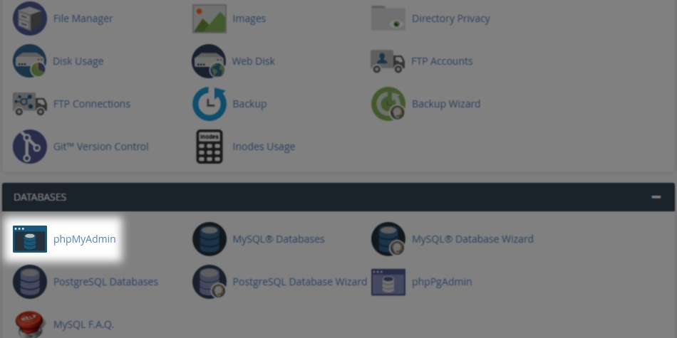 cara masuk ke phpMyAdmin melalui cPanel