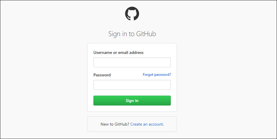 Halaman login GitHub